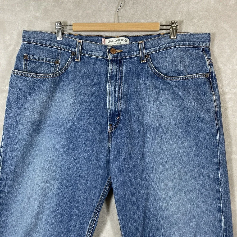 Vtg Levis 567 Low Loose Boot Jeans Mens 38x32 (fit 40x32) Distressed Y2K Faded
